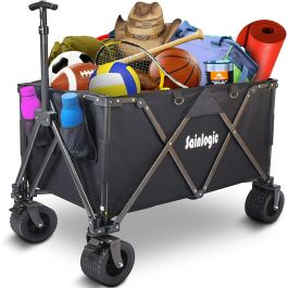 READYSTOCK Wagon Trolley Big Wheel 7 Inch Camping Foldable Utility Wagon  Camping Folding